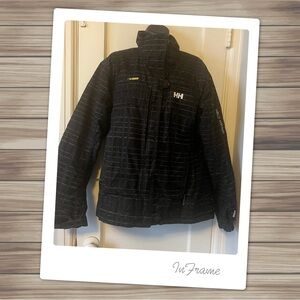 Helly Hansen Black and Gray Patterned Ski Jacket